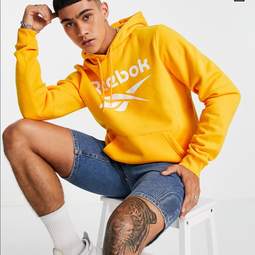 REEBOK Over the Head Hoodie with Large Logo Orange